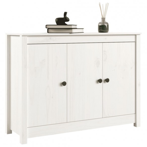 Buffet Blanc 100x35x74 cm Bois massif de pin