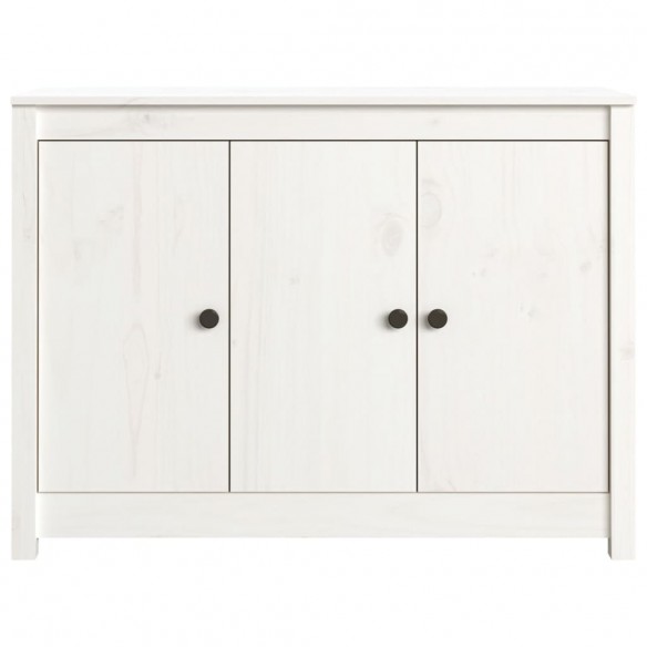 Buffet Blanc 100x35x74 cm Bois massif de pin