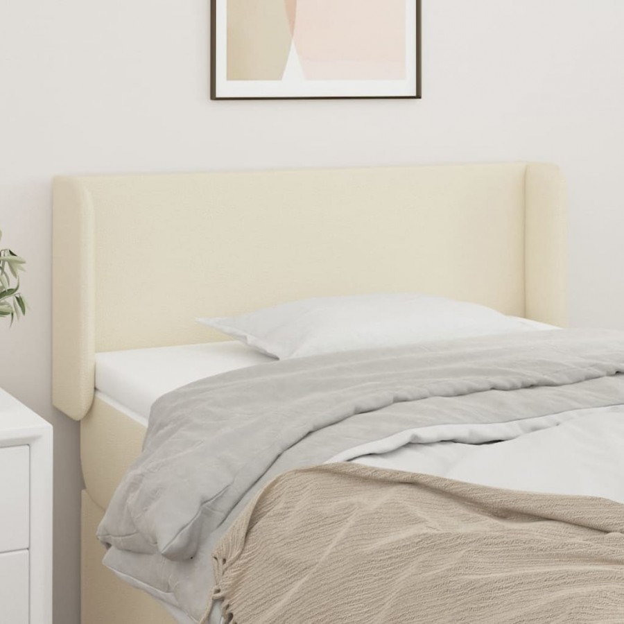 Tête de lit avec oreilles Crème 93x16x78/88 cm Similicuir