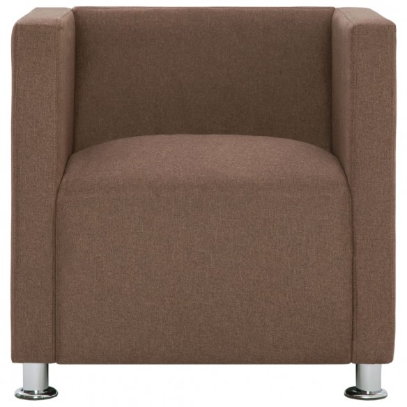 Fauteuil cube Marron Tissu