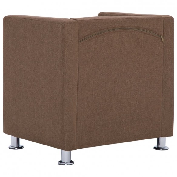 Fauteuil cube Marron Tissu