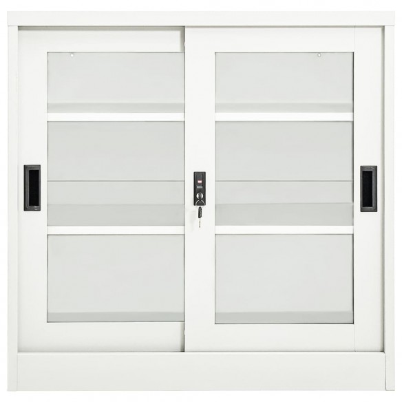 Armoire à portes coulissantes Blanc 90x40x90 cm Acier