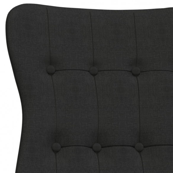 Chaise de relaxation Noir Tissu