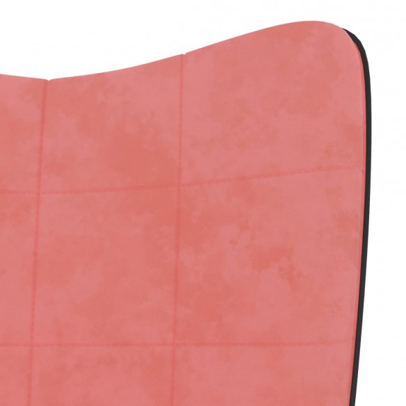 Chaise de relaxation avec repose-pied Rose Velours et PVC