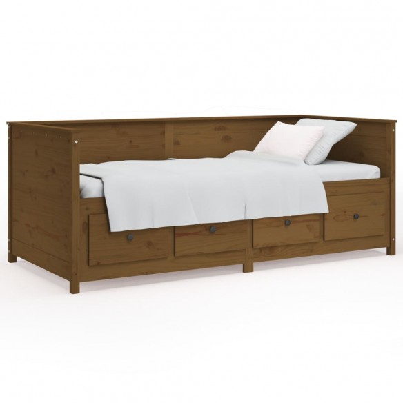 Lit de jour Marron miel 75x190 cm Bois de pin massif