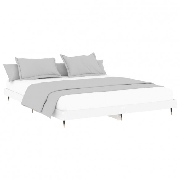 Cadre de lit blanc 180x200 cm bois d'ingénierie