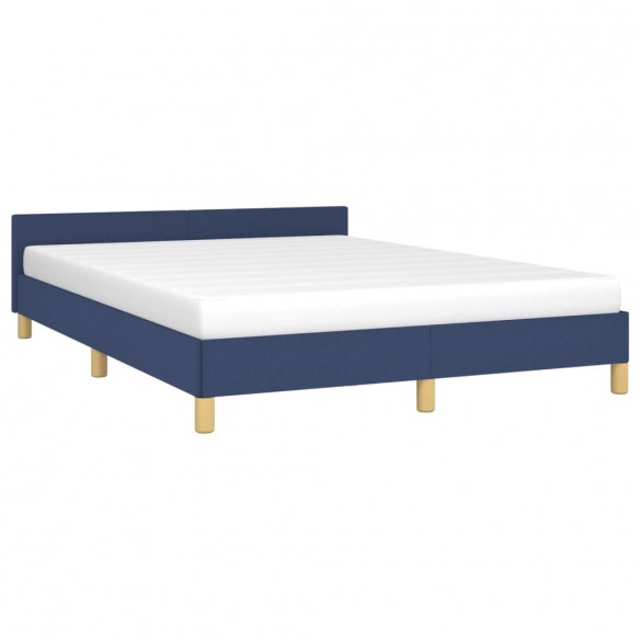 Cadre de lit avec tête de lit Bleu 140 x 200 cm Tissu