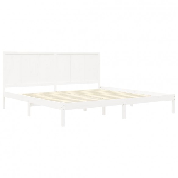 Cadre de lit Blanc Bois de pin massif 200x200 cm