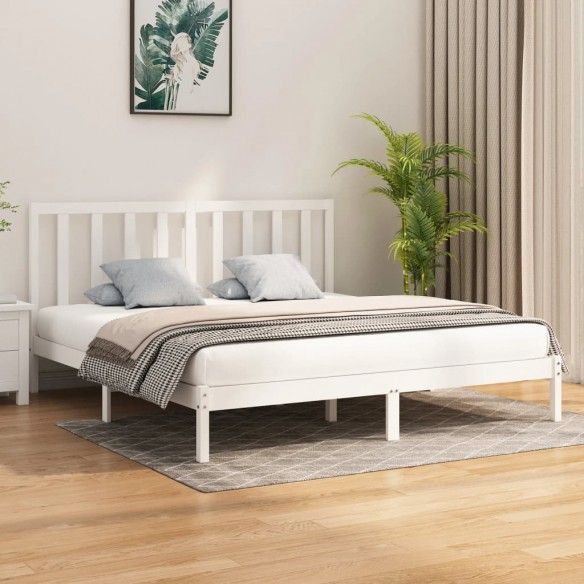 Cadre de lit Blanc Bois massif 180x200 cm Super King