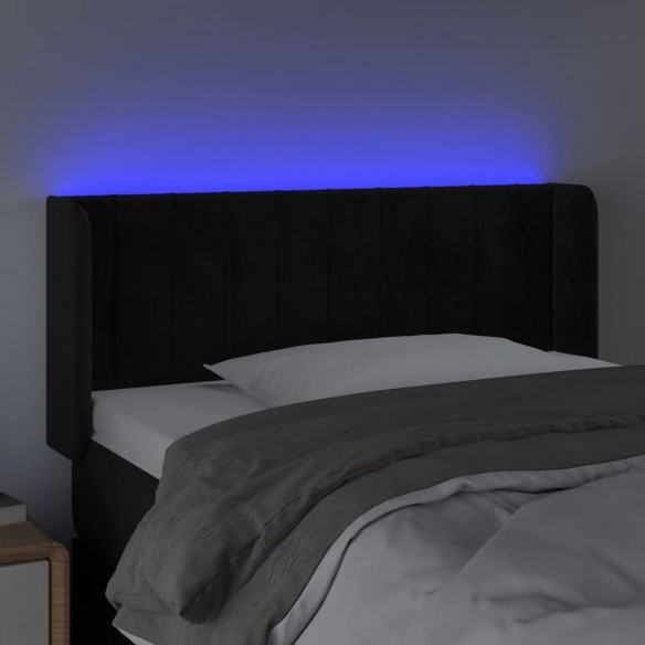 Tête de lit à LED Noir 93x16x78/88 cm Velours
