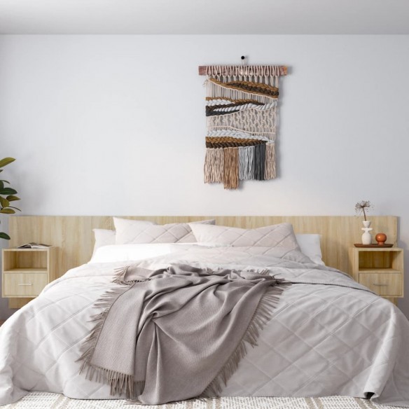 Tête de lit avec armoires Chêne sonoma Bois d'ingénierie