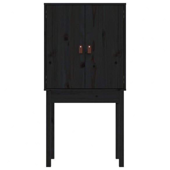 Buffet haut Noir 60x40x120 cm Bois massif de pin