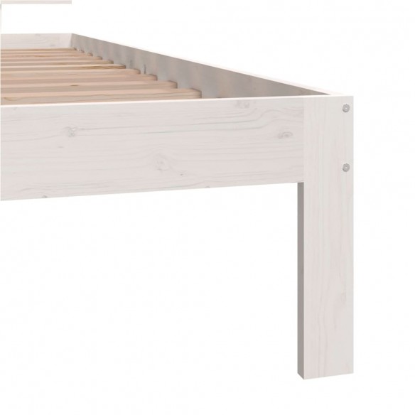 Cadre de lit Blanc Bois de pin massif 90x200 cm