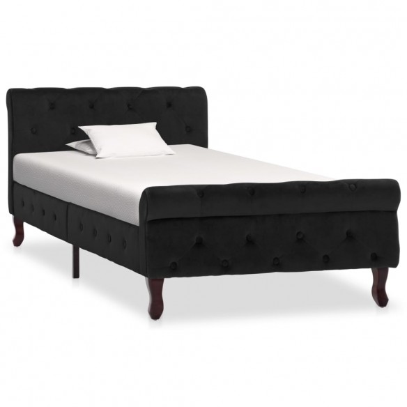 Cadre de lit Noir Velours 90 x 200 cm