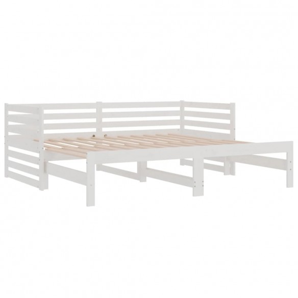 Lit coulissant Blanc 2x(90x190) cm Bois de pin massif