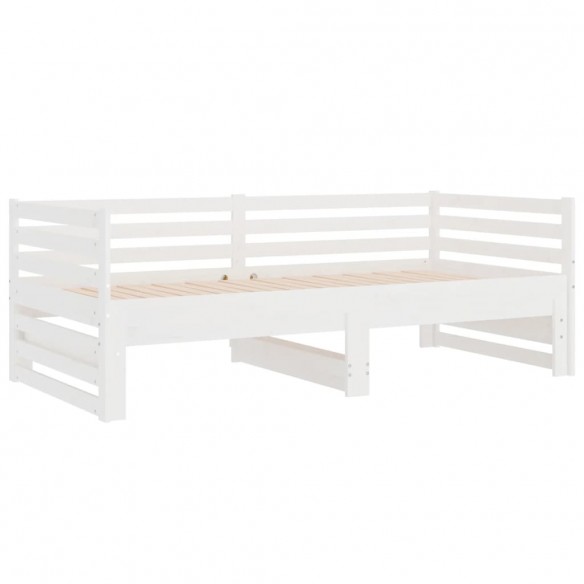 Lit coulissant Blanc 2x(90x190) cm Bois de pin massif