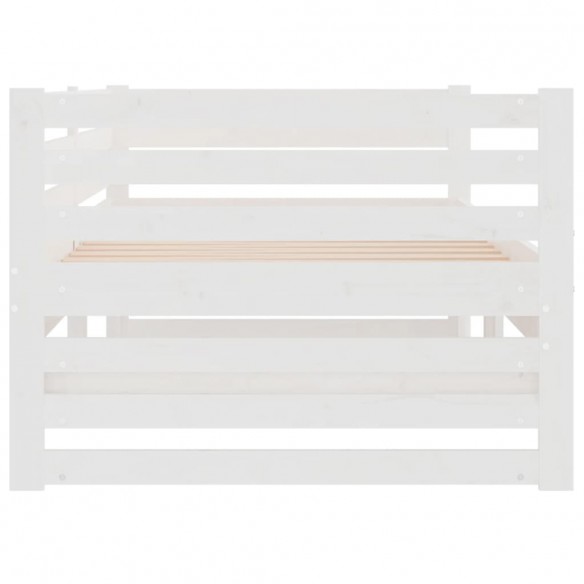 Lit coulissant Blanc 2x(90x190) cm Bois de pin massif