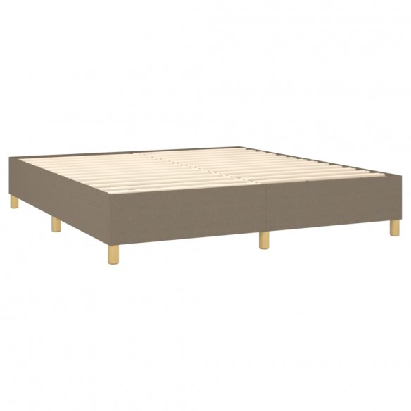 Cadre de lit avec matelas Taupe 180x200 cm Tissu