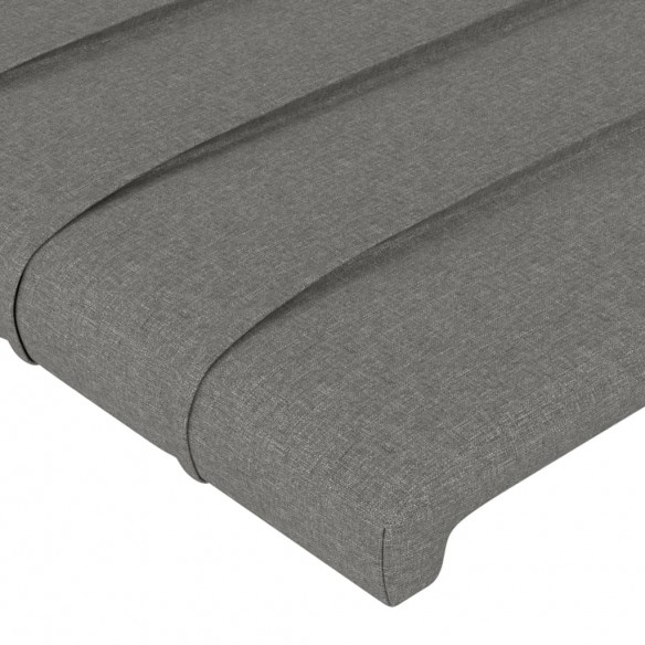 Tête de lit avec oreilles Gris foncé 103x23x118/128 cm Tissu