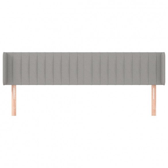 Tête de lit avec oreilles Gris clair 183x16x78/88 cm Tissu