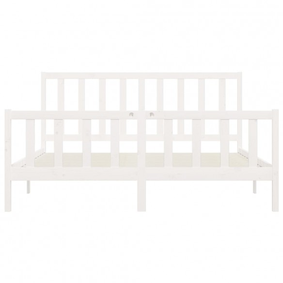 Cadre de lit Blanc Bois massif 200x200 cm