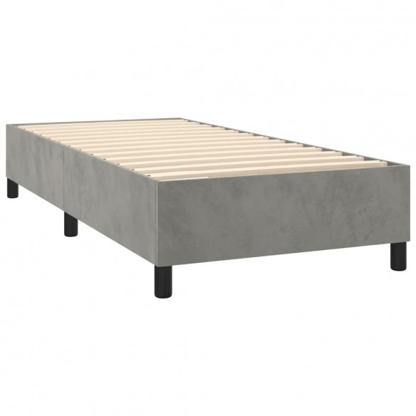 Cadre de lit matelas LED Gris clair 80x200cm Velours