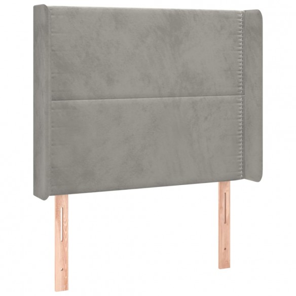 Tête de lit à LED Gris clair 83x16x118/128 cm Velours