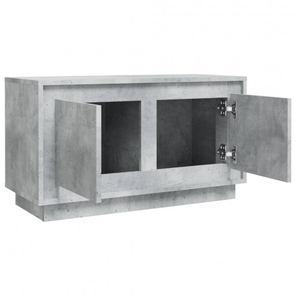 Meuble TV gris béton 80x35x45 cm bois d'ingénierie