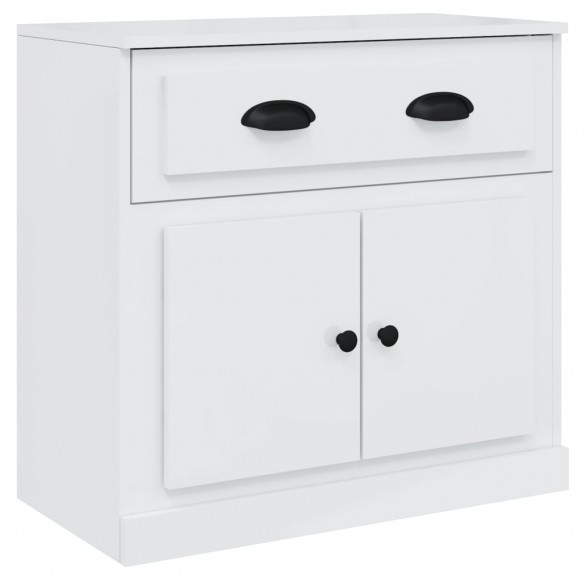 Buffets 3 pcs blanc brillant bois d'ingénierie