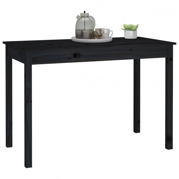 Table à manger Noir 110x55x75 cm Bois massif de pin