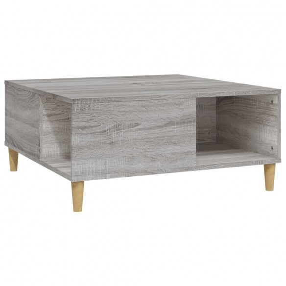 Table basse sonoma gris 80x80x36,5 cm bois d'ingénierie