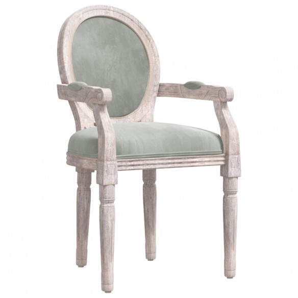 Chaise à manger gris clair 54x56x96,5 cm velours