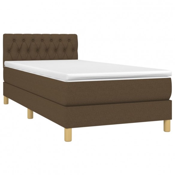 Cadre de lit et matelas et LED Marron foncé 80x200cm