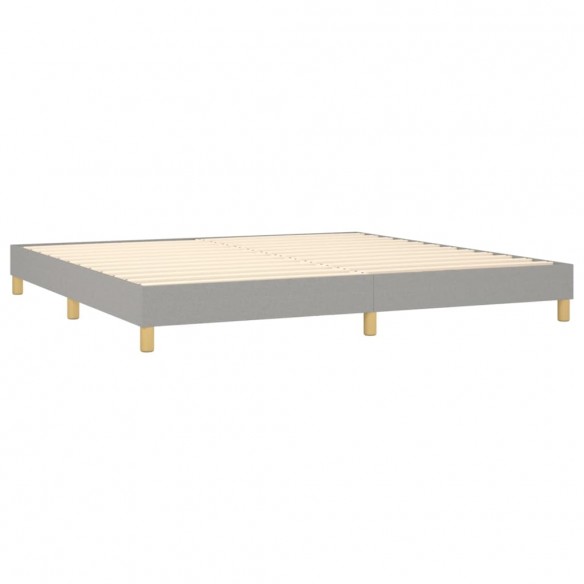 Cadre de lit matelas LED Gris clair 200x200 cm Tissu