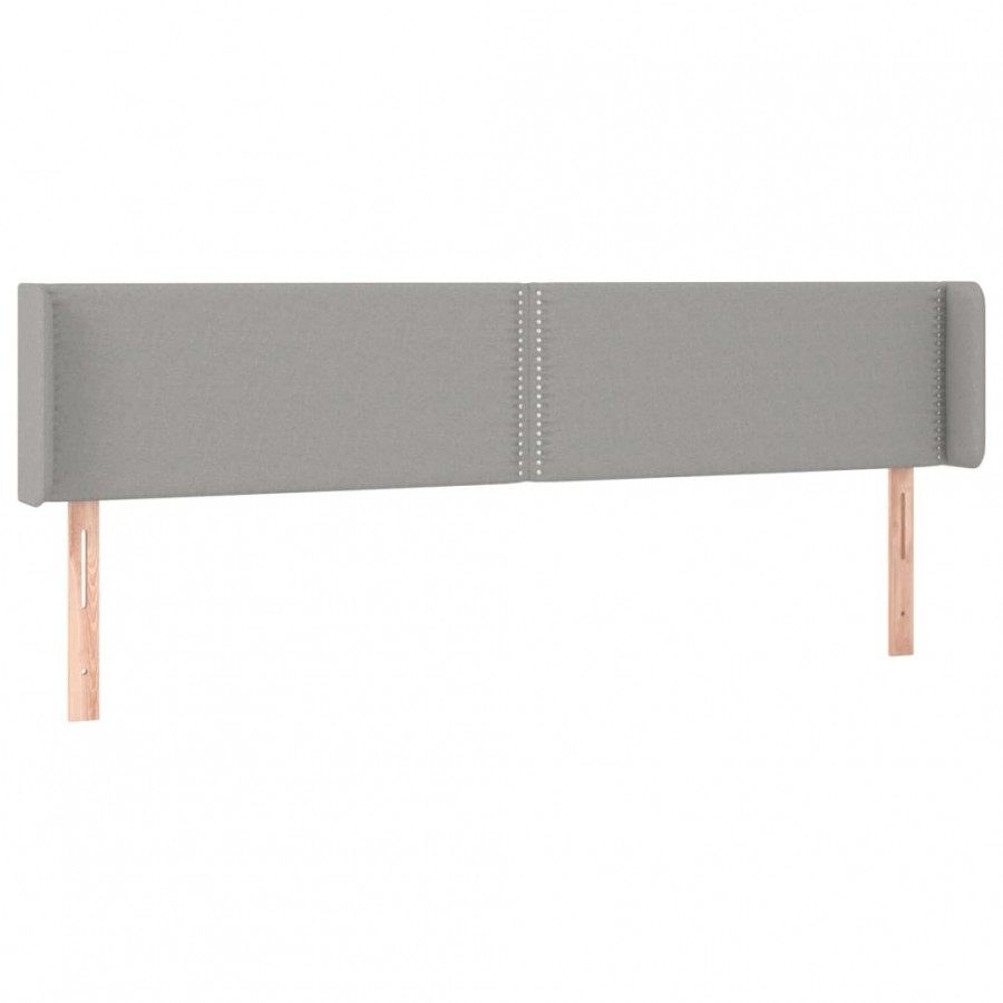 Tête de lit avec oreilles Gris clair 203x16x78/88 cm Tissu