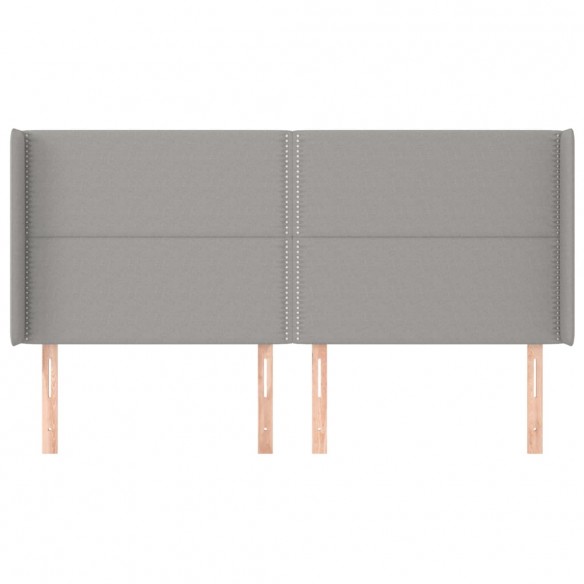 Tête de lit avec oreilles Gris clair 203x16x118/128 cm Tissu