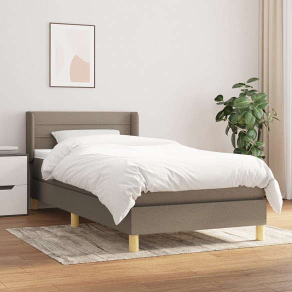 Sommier à lattes de lit avec matelas Taupe 100x200 cm Tissu