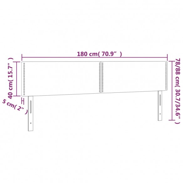 Tête de lit à LED Crème 180x5x78/88 cm Similicuir