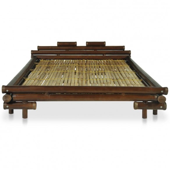 Cadre de lit Marron foncé Bambou 140 x 200 cm