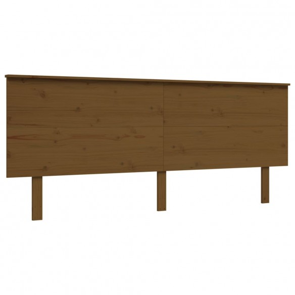 Cadre de lit avec tête de lit marron miel 200x200cm bois massif