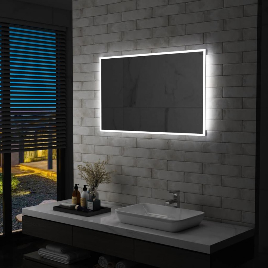 Miroir mural à LED pour salle de bains 100x60 cm