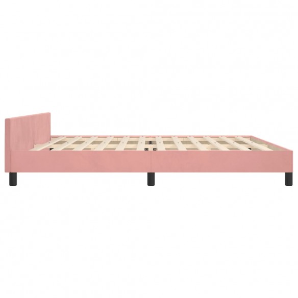 Cadre de lit avec tête de lit Rose 200x200 cm Velours