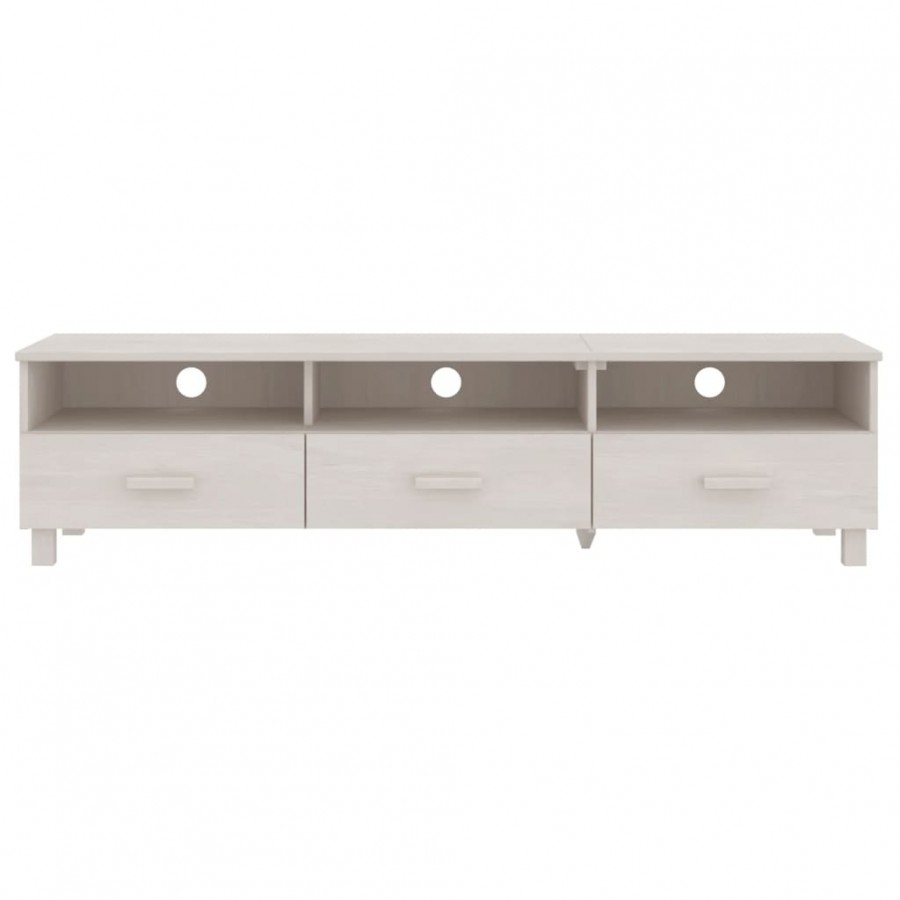 Meuble TV HAMAR Blanc 158x40x40 cm Bois massif de pin Meuble TV HAMAR Blanc 158x40x40 cm Bois massif de pin