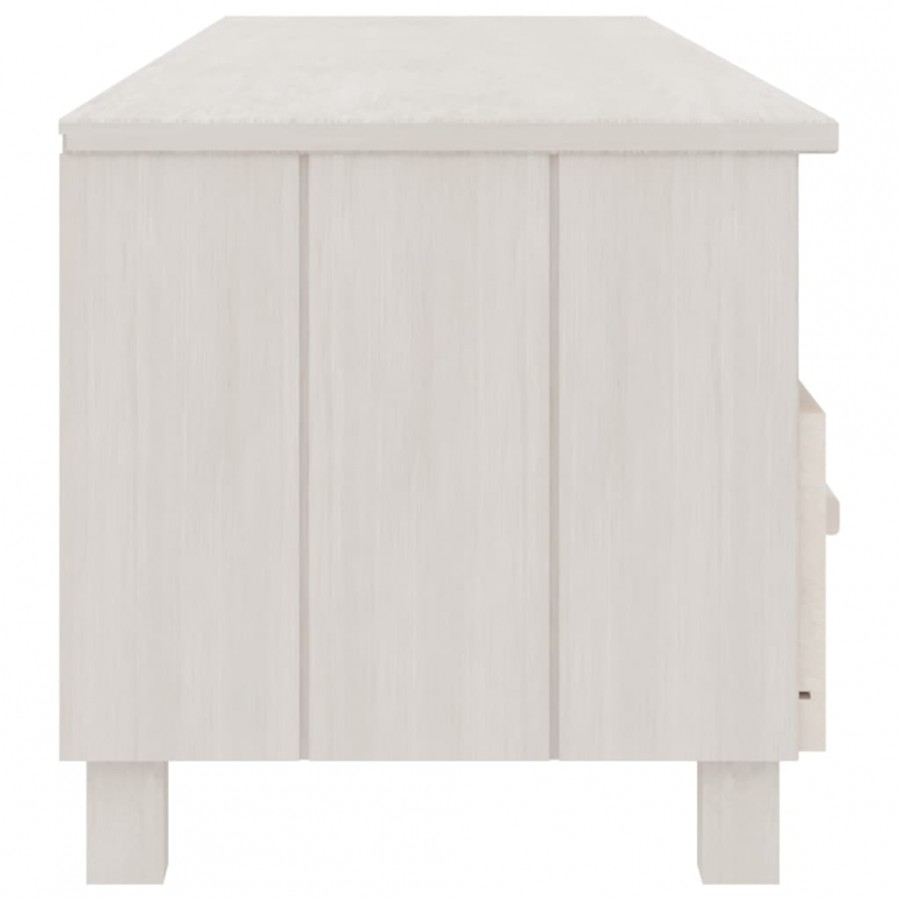 Meuble TV HAMAR Blanc 158x40x40 cm Bois massif de pin Meuble TV HAMAR Blanc 158x40x40 cm Bois massif de pin