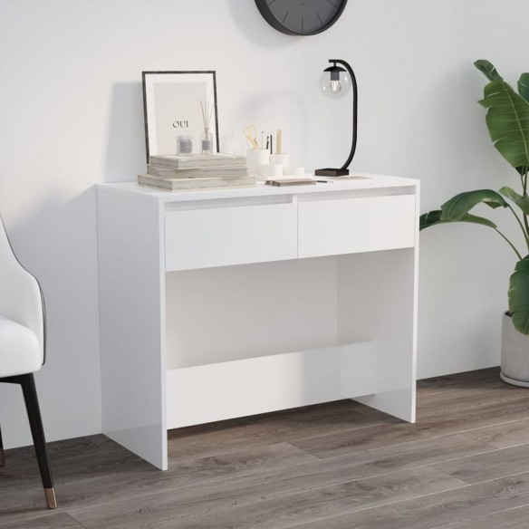 Table console Blanc brillant 89x41x76,5 cm Acier