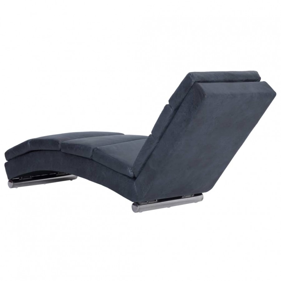 Chaise longue Gris Similicuir daim Chaise longue Gris Similicuir daim