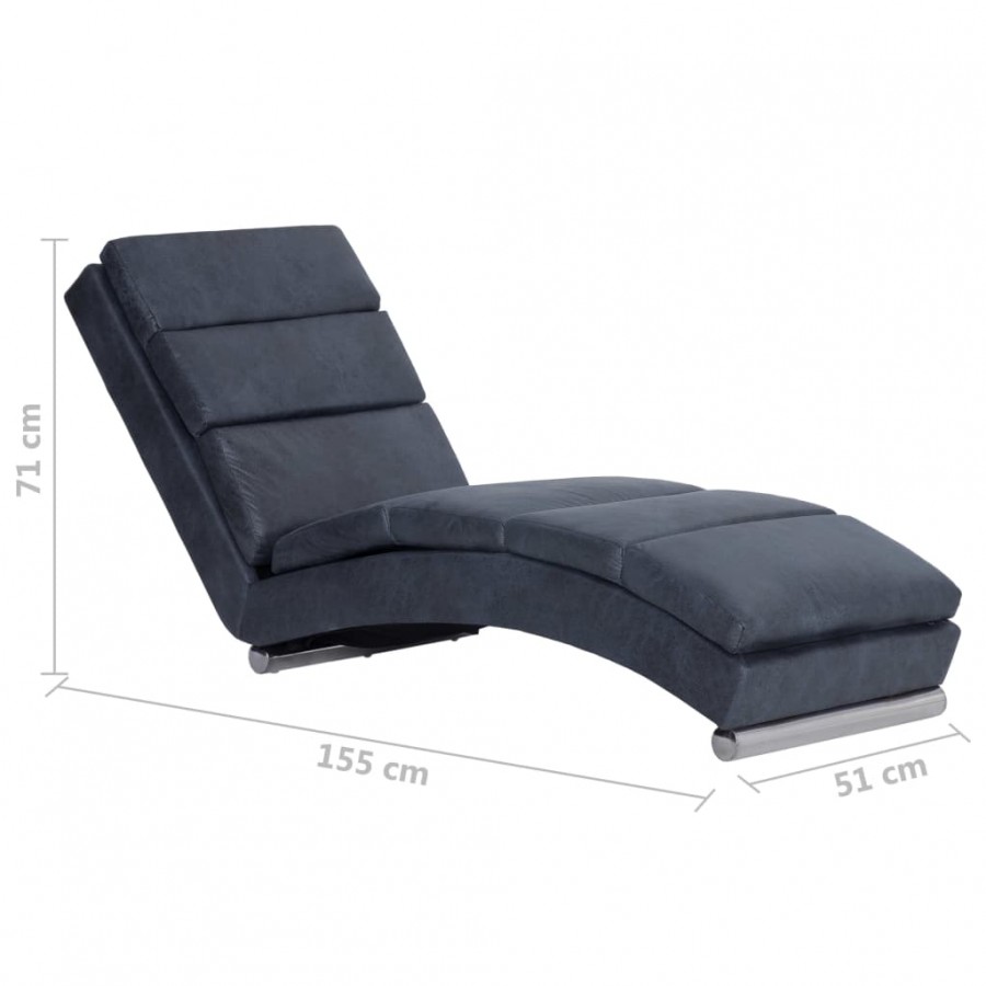 Chaise longue Gris Similicuir daim Chaise longue Gris Similicuir daim