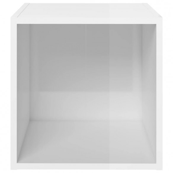 Meubles TV 4 pcs Blanc brillant 37x35x37 cm Aggloméré