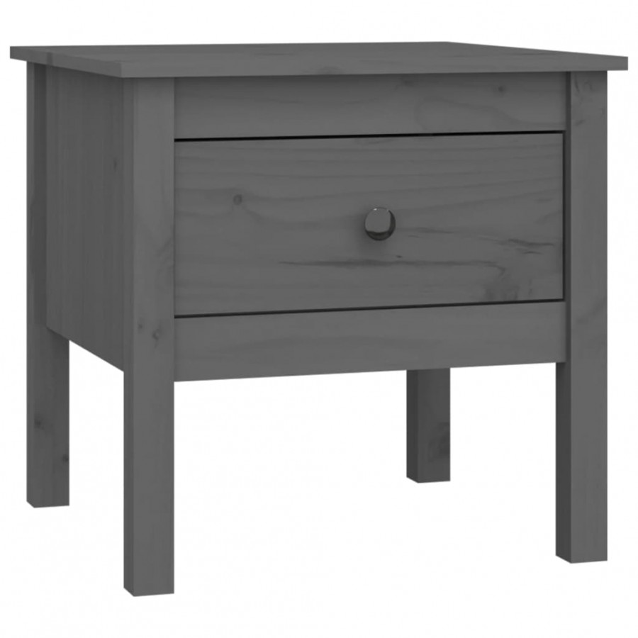 Tables d'appoint 2 pcs Gris 50x50x49 cm Bois massif de pin