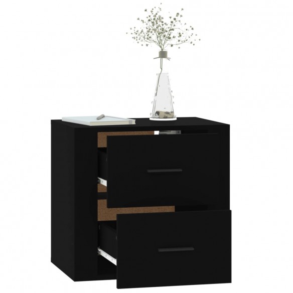 Table de chevet murale Noir 50x36x47 cm